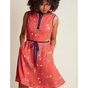 ModCloth Orange/Tomato Colored Bug Dress